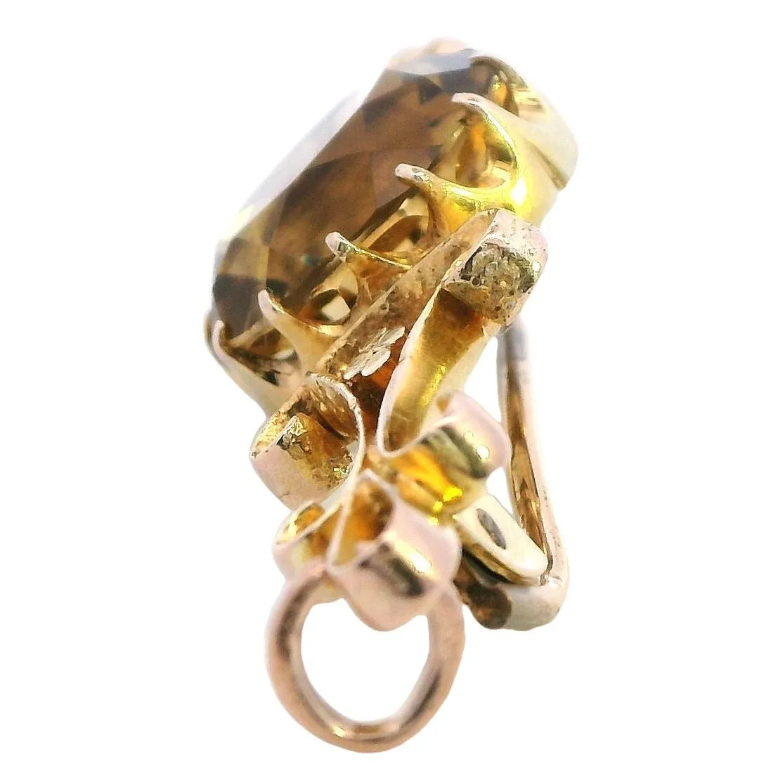 Vintage 9ct Yellow Gold Citrine Brooch: A Touch of Sunlight