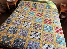 Vintage Patchwork Scrap Quilt,  X Large Queen Bed Quilt,  Rustic Bedroom Decor