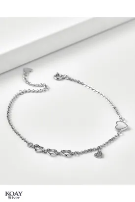 White Heart Bracelet