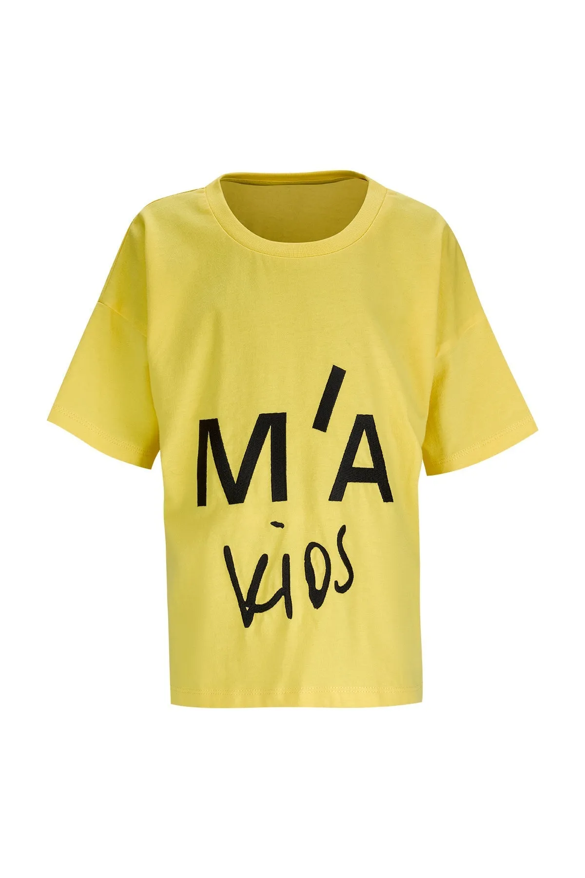 YELLOW EMBROIDERED T-SHIRT