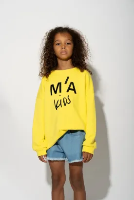 YELLOW SWEATSHIRT WITH EMBROIDERED LOGO